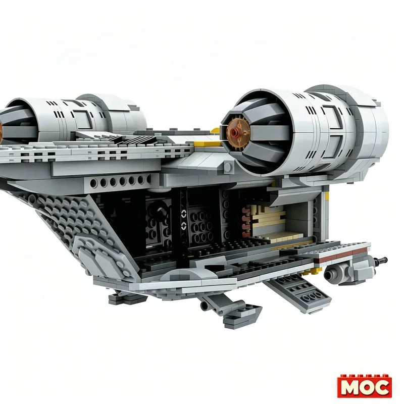 2026 NEW 930PCS MOC Razor Crest MOD Diy Set Modification Wars Starship Building Blocks Educational Toy Christmas Xmas Gifts