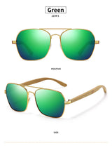 GM Fashion Retro Metallic Square Sunglasses for Women and Men Luxury Designer Brands Popular Driving Bamboo and Wood Sunglasses