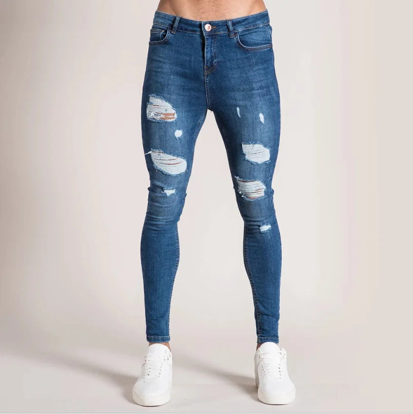 Men’s Ripped Stretch Denim Jeans