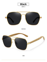 GM Fashion Retro Metallic Square Sunglasses for Women and Men Luxury Designer Brands Popular Driving Bamboo and Wood Sunglasses