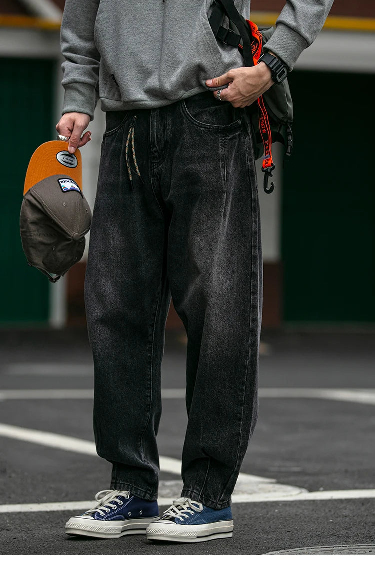 Men's Loose Fit Denim Cargo Jeans