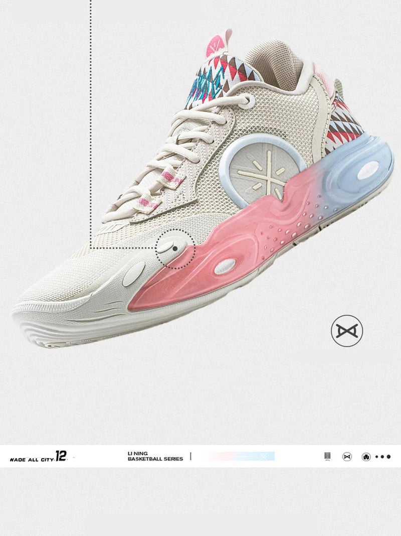 Li-Ning Men's Wade ALL CITY 12 Professional Basketball Shoes BOOM Cushion Stable Support Wearable Sneakers Sport Shoes ABAU015