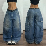 Men's Y2K Oversized Wide-Leg Embroidered Denim Jeans
