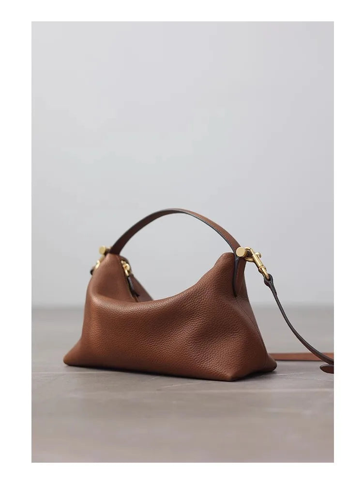 2024 Women Genuine Leather Luxury Handbags Small Size Versatile Cowhide Crossbody Bag Fashion Soft Messenger Purses