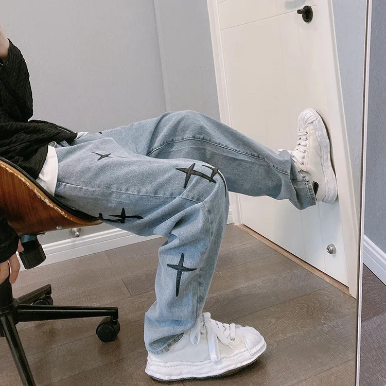 Men’s Wide-Leg Streetwear Cargo Jeans