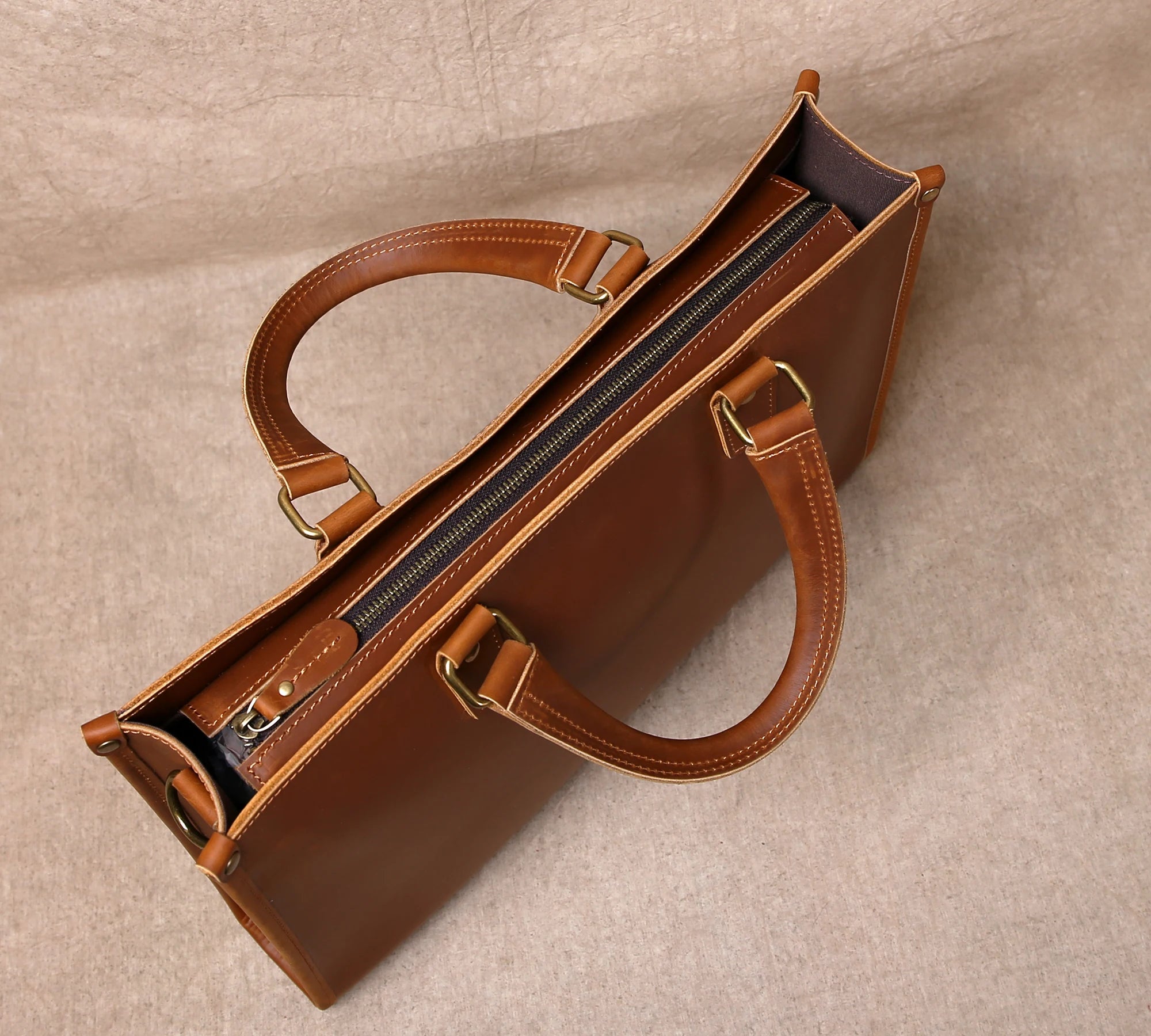 Original Ultra-Simple High Quality Men's Leather Document Baotou Layer Cowhide Computer Bag Business Trip Office Handbag