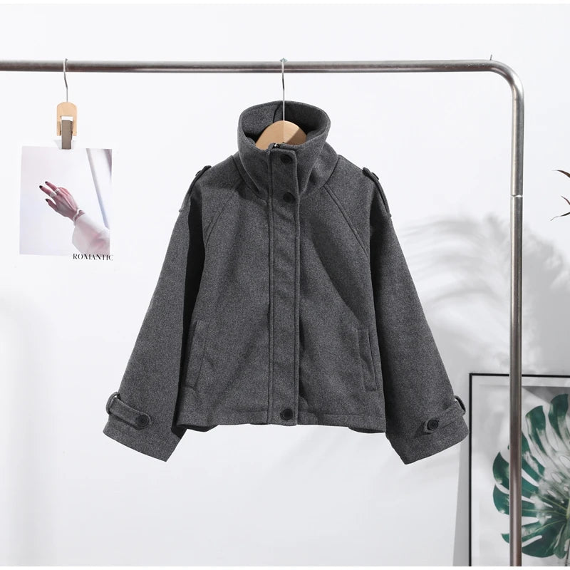 Women's Stand Collar Zip Jacket – Autumn/Winter