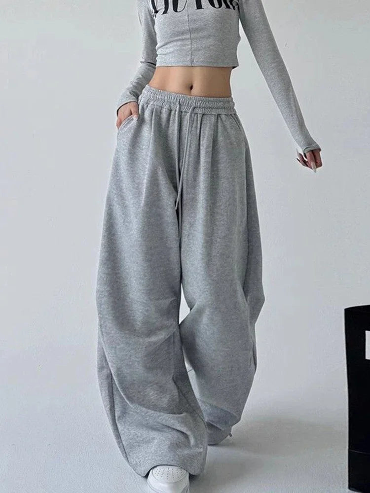 Women's High-Waist Wide-Leg Drawstring Pants