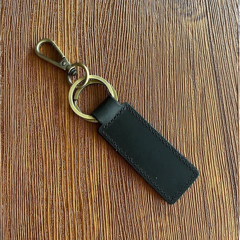 Free Customized Fashion Women Genuine Leather Keychain Vintage Creative Pendant Handmade Small Gift DIY Present Car Key Chain