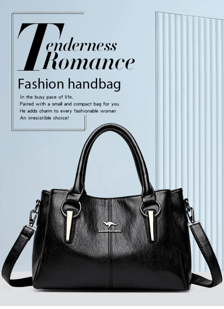 Genuine 3 Layers High Quality Soft Leather Ladies Shoulder Crossbody Bags for Women Luxury Handbags Women Bags Designer