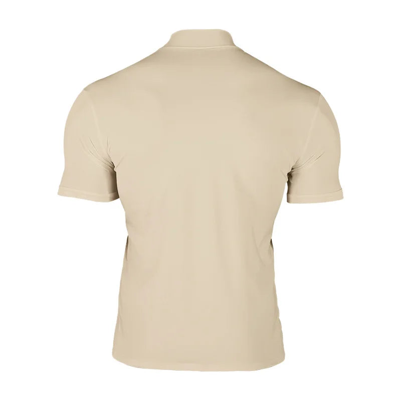 Men's compress T-shirts summer solid color short-sleeved men tops fashion yoga clothes men's tight turtleneck T-shirt