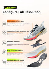 Xtep 2000KM 2.0 Running Shoes Men  Summer Professional TPU Shock Absorption Sneakers 876219110043(suggest half size down)