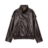 MUJER Faux Leather Jackets for Women Oversize Women's Bomber Jacket Fashion Winter Womens Coats Outerwears Demi-season Jackets