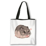 Kawaii Pet Guinea Pig Hamster Print Shoulder Bag Women Casual Handbags Large Capacity Totes Bag Eco Reusable Shopping Bags Gift