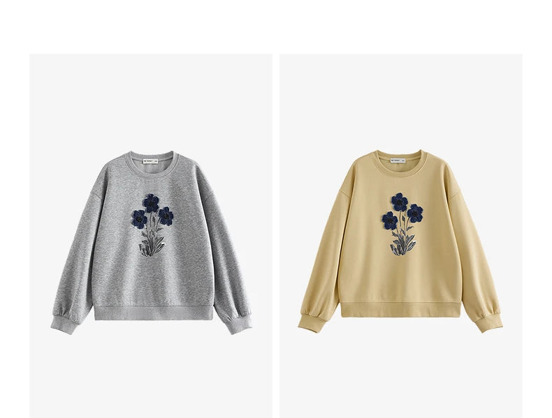 TOYOUTH Women's Relaxed Cotton-Blend Sweatshirt