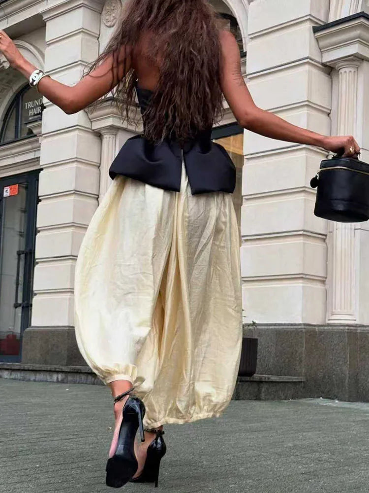 New Summer Off Shoulder Slim Fit Party Suit Elegant Temperament Solid Outfit Ladies Sexy Strapless Top And Pants Two Piece Set