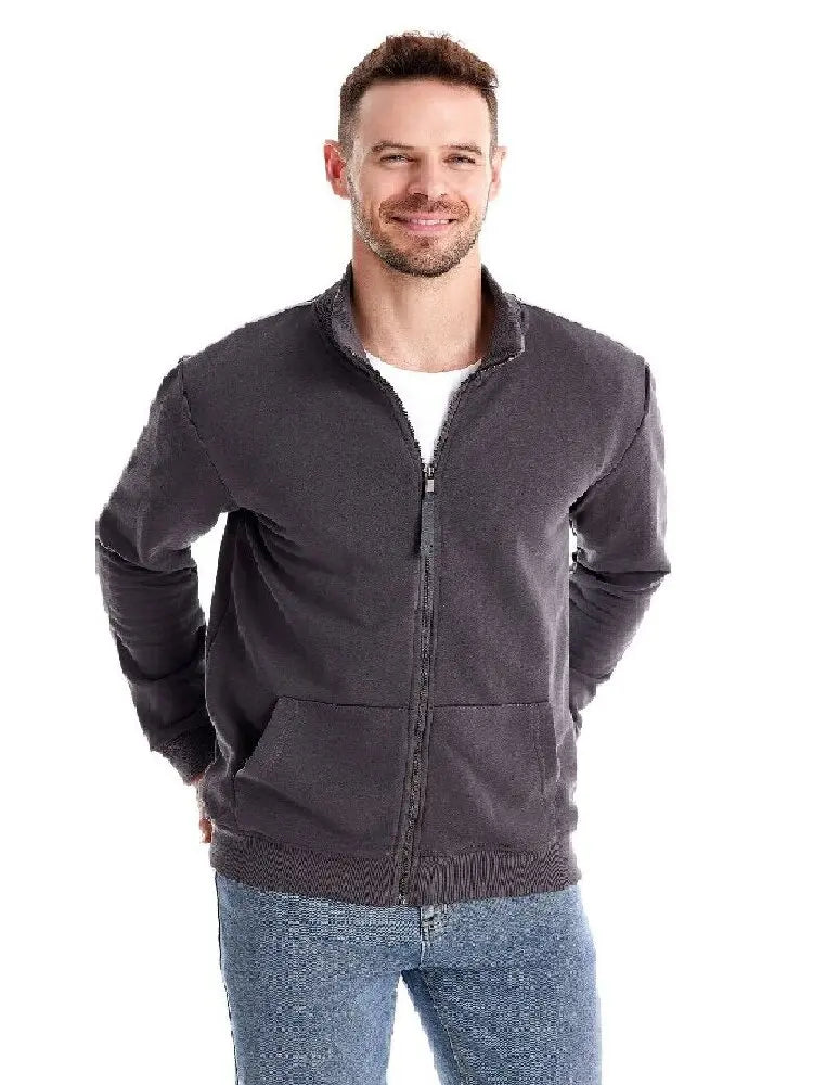 Men's Stand Collar Zip-Up Jacket