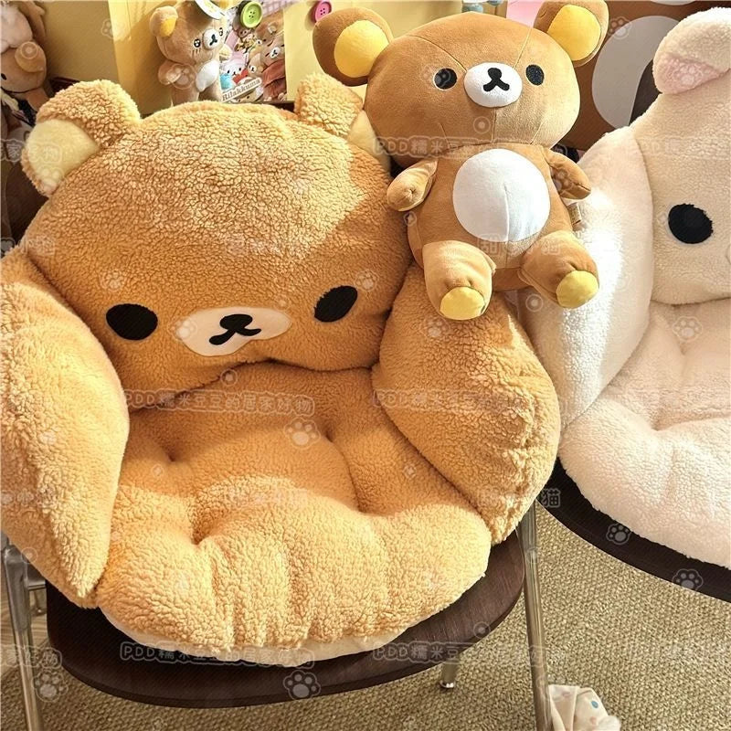 Rilakkuma Plush Bolster & Seat Cushion – Cozy Winter Warmth