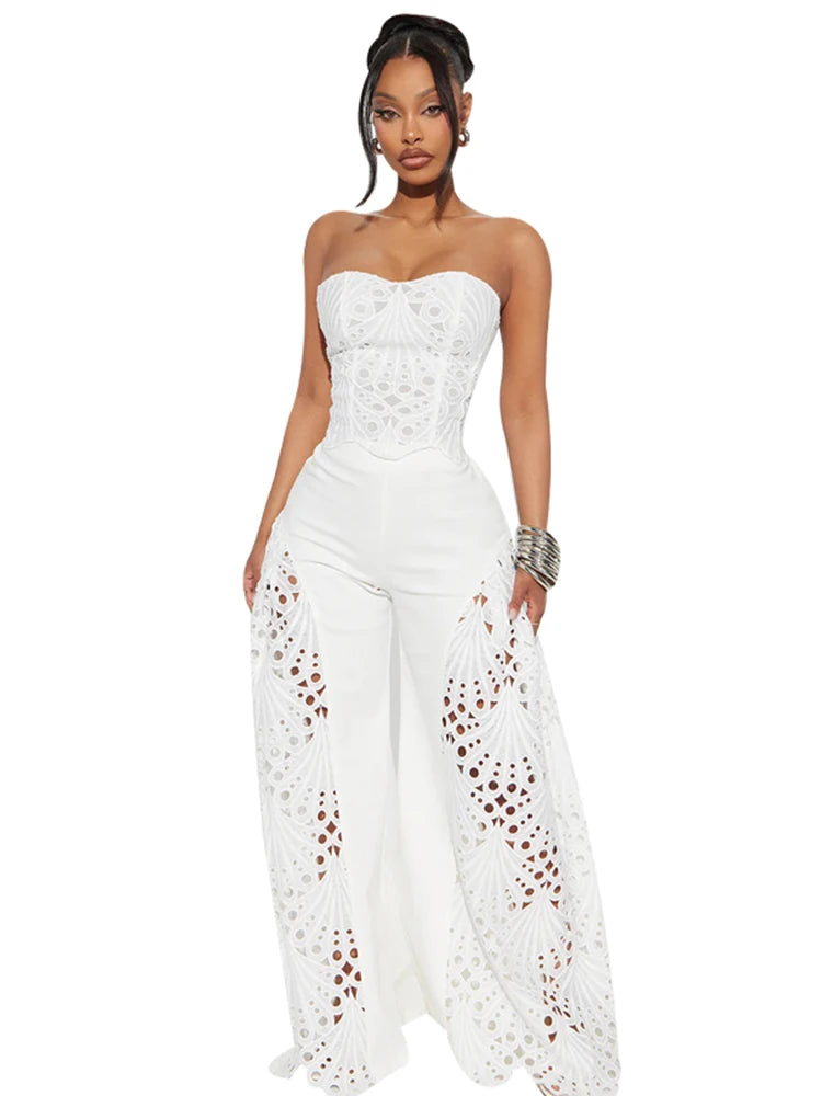 Strapless Eyelet Two-Piece Set