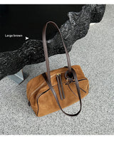 Ladies Casual Soft Suede Cowhide Handbags Women's Frosted Cow Leather Shoulder Bag Female Fashion Trend Luxury Designer Bags New