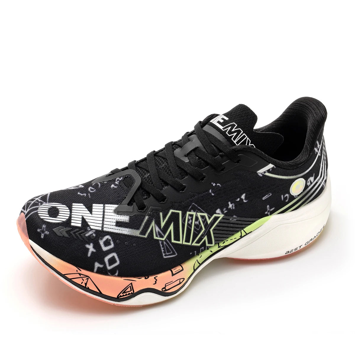 ONEMIX Nylon Carbon Plate Racing Running Training Shoes Men Full-length Shock Absorption Sports Carbon Plate Walking Sneakers