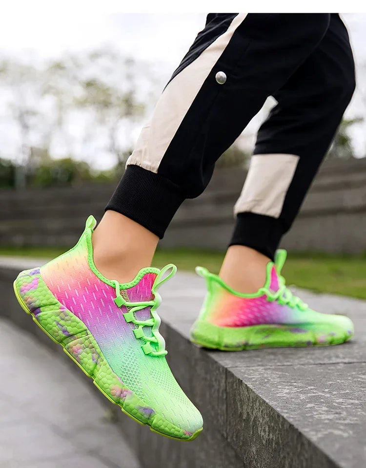 Unisex Colorful Fashion Running Shoes – Non-Slip Casual Walking Sneakers