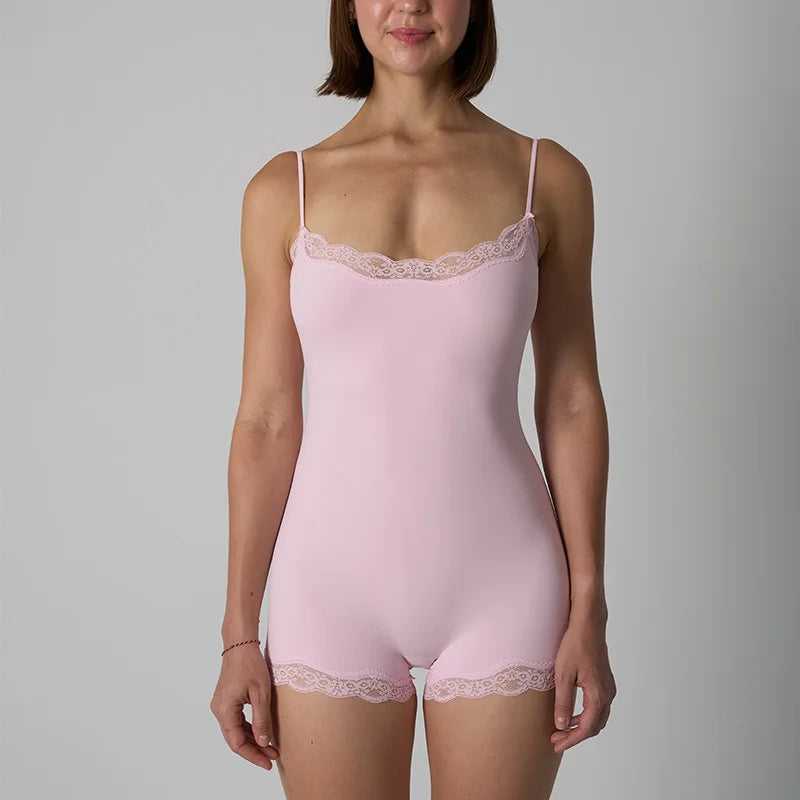 Lace Patchwork Fitness Bodysuit