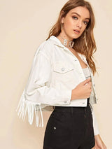 Custom Pearl & Rhinestone Bride Denim Jacket