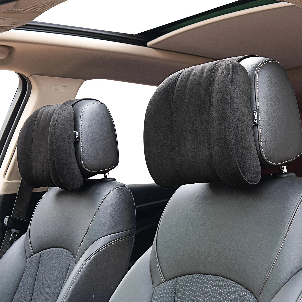 Forbell Car Headrest Pillow Suede Fabric Car Neck Pillow Car Seat Pillow Rest Headrest Memory Foam Headrest Car Accessories