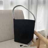 25 year new cowhide lychee pattern single shoulder commuting versatile large capacity bucket bag