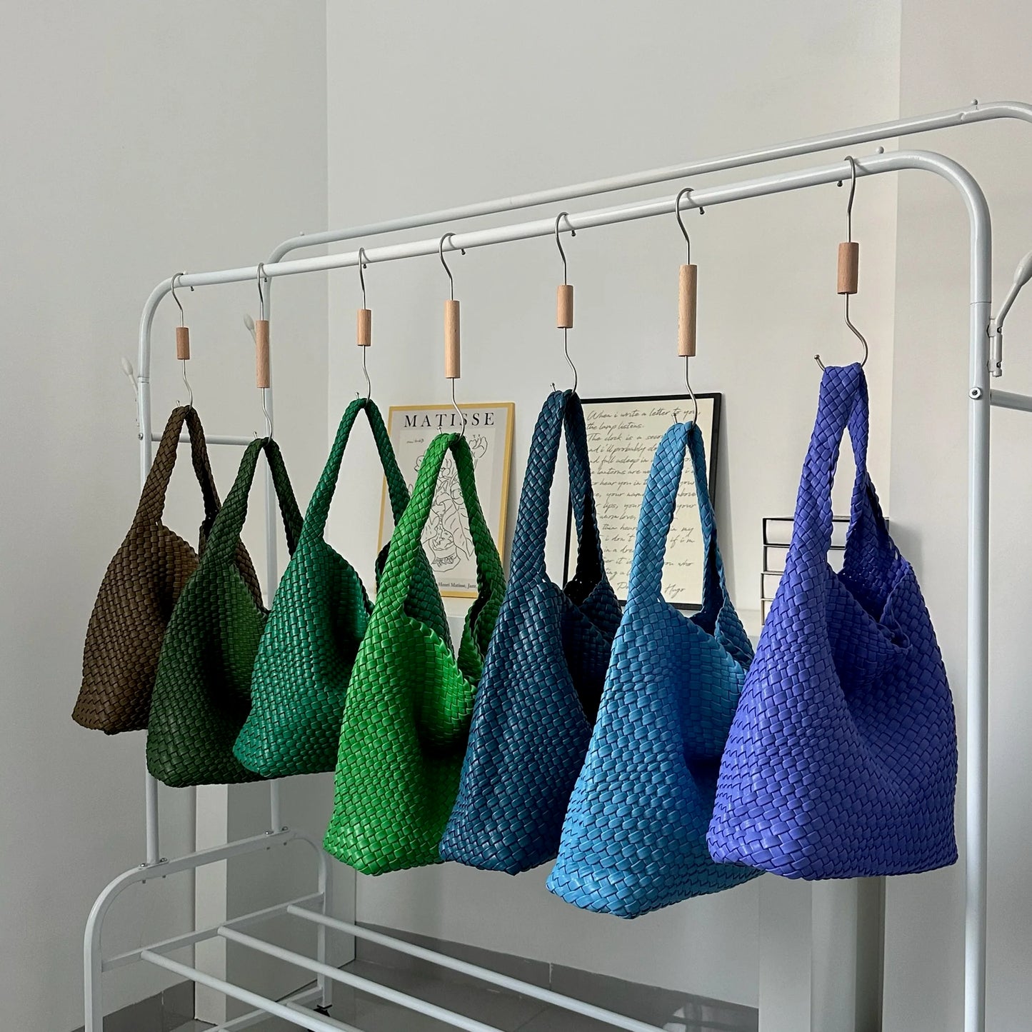 Shoulder bag Woven Bag for Women Europe and the United States popular PU leather soft fabric women underarm bag
