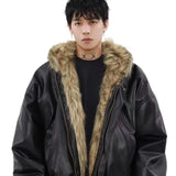 Men's Hooded Faux Fur Winter Jacket