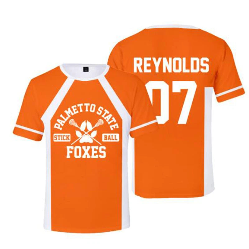 Cosplay The Foxhole Court Palmetto State Foxes Lacrosse Jersey WILDS MINYARD JOSTEN Short Sleeve T Shirt for Men Boy Oversized