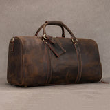 Natural Cowskin Travel Bags Waterproof Men's Leather Overnight Bag Handbag For Plane Luggage Men Male Weekend Bag Business 55cm