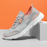 PUAMSS Men's Lightweight Mesh Running Sneakers — Breathable, Lace-Up, Stability