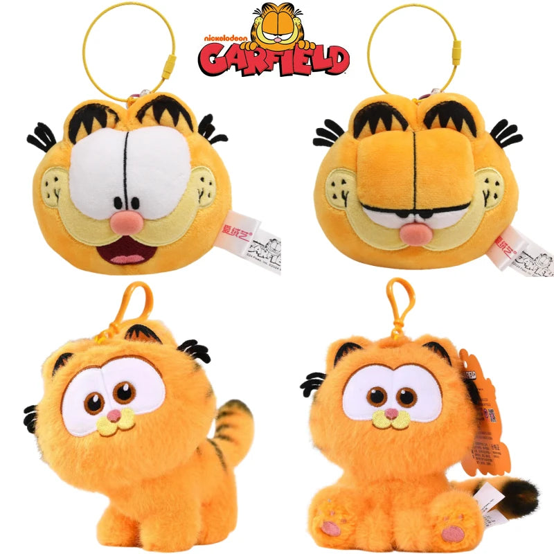 ORIGINAL Garfield Kawaii Soft Plush Toys Keychain Cute Cats Anime Stuffed Animals Peluche Doll Pendants Birthdays Gifts For Kids