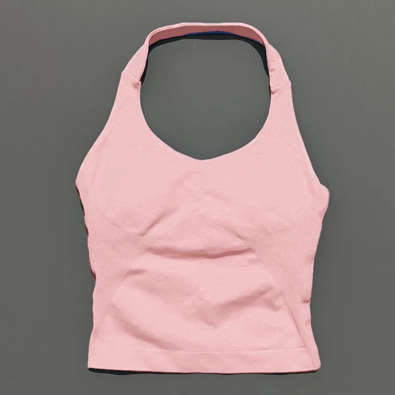 Impact Seamless Halter Longline Gym Top with Built-in Bra