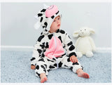 Animal Theme Flannel Baby Romper