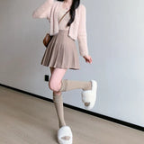 High-Waist Pleated Mini Skirt