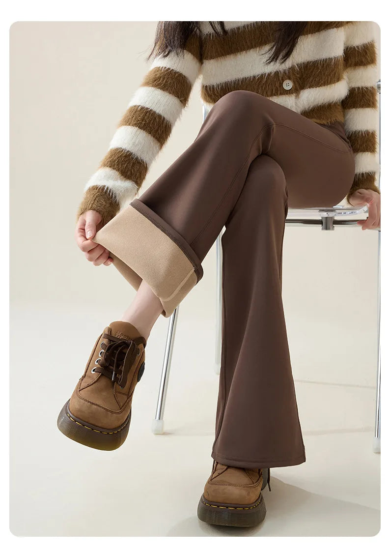 Women's Fleece-Lined High Waist Flare Leggings