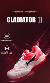 Li-Ning Unisex GLADIATOR Ⅱ Badminton Training Shoes Cushion Rebound LiNing Men Women Stable Support Sneakers AYTV017