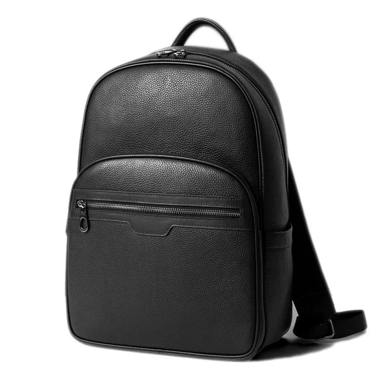 New Brand Genuine Leather Men Backpacks Fashion Real Natural Leather Student Backpack Boy Luxury Computer Laptop Bags