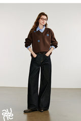 Women's Floral Embroidered Layered-Look Sweatshirt