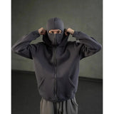 Y2K Double-Hood Zip-Up Balaclava Hoodie