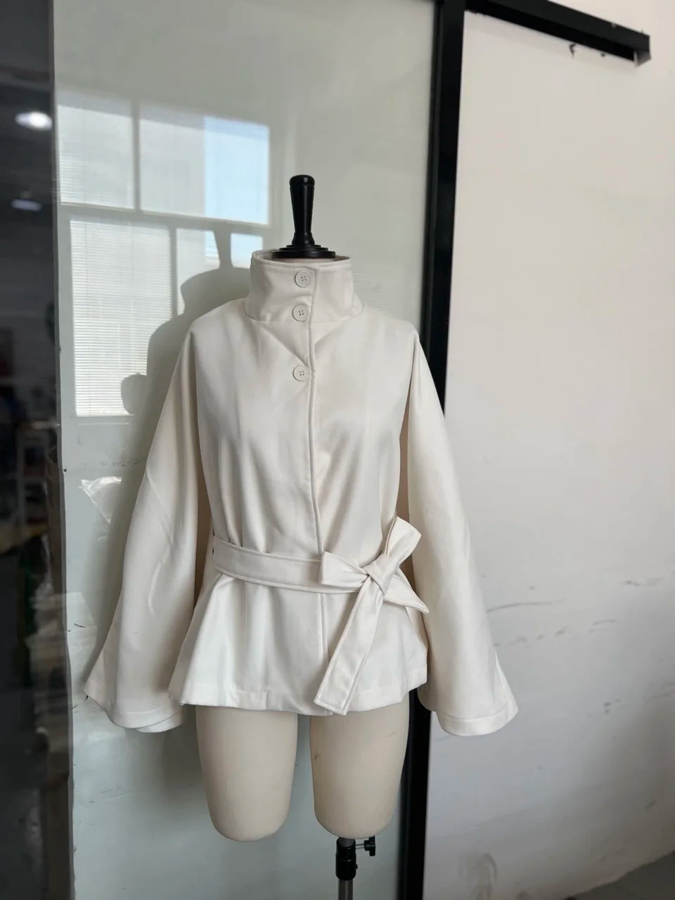 Urban Stand-Collar Woolen Coat