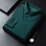 Men's Contrast Polo Shirt – Relaxed Long Sleeve Layered Look
