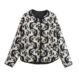 2024 Autumn New Product European And American Style Women's Snake Skin Fashion Printed Button Long Sleeve Jacket