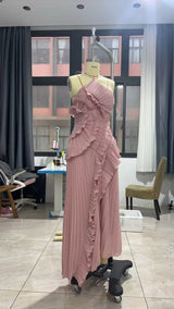 Chic Irregular Chiffon Halter Maxi