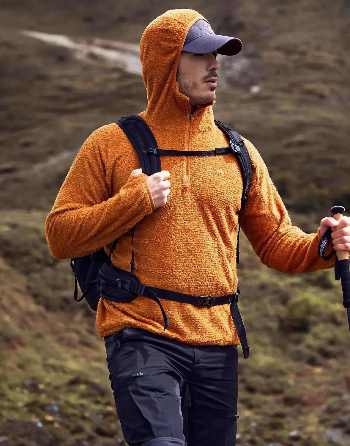 Pioneer Camp Men's Hoodies Outdoor Professional Grade Fleece Warmth Sweatshirt Zip PrimaLoft Active Evolve For Camping Hiking