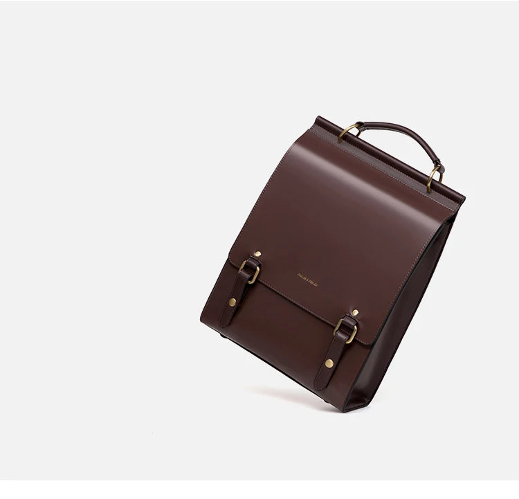 Cnoles Vintage Women's Leather Backpack Casual Shoulder Bag Travel Purse for Girls College School Book Bag